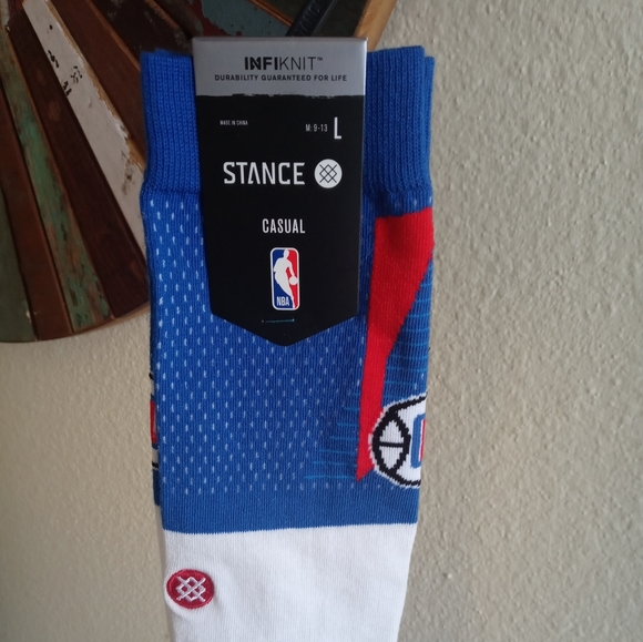 Stance Los Angeles Clippers Shortcut 2 Crew Socks | L (Men 9-13 / Women 11-14)B - Picture 2 of 3